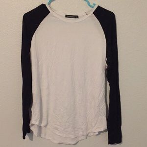 Black and white baseball tee